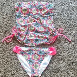 Arizona Jean Company Women’s Strapless Floral Tankini Size Small